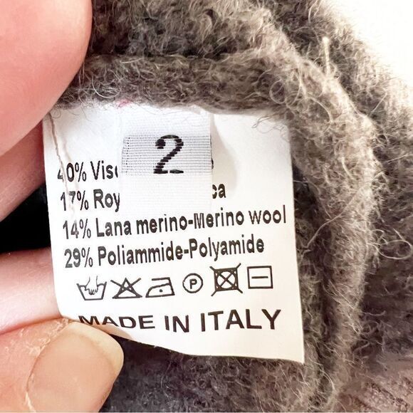 Oblique Italy Bodycon Sweater Tunic Mini Dress Size 2 Alpaca Blend Zip Front - Picture 4 of 9